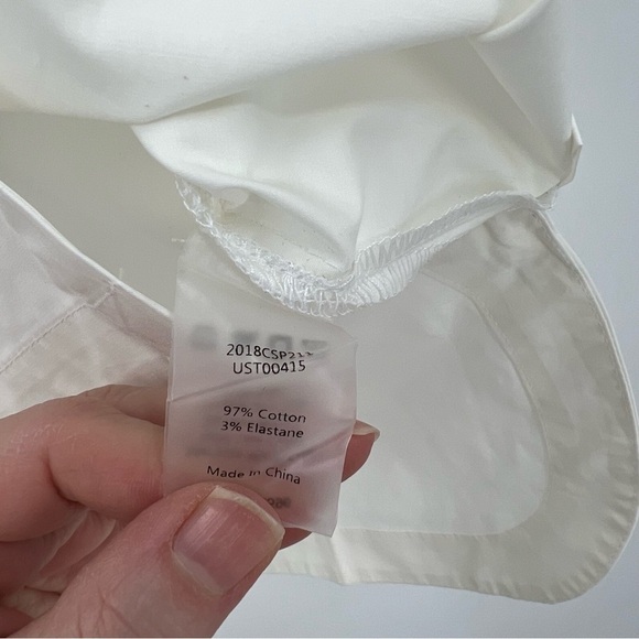 Universal Standard Aster Tuxedo Collar Shirt in White Size 2XS 6-8 - Picture 7 of 11